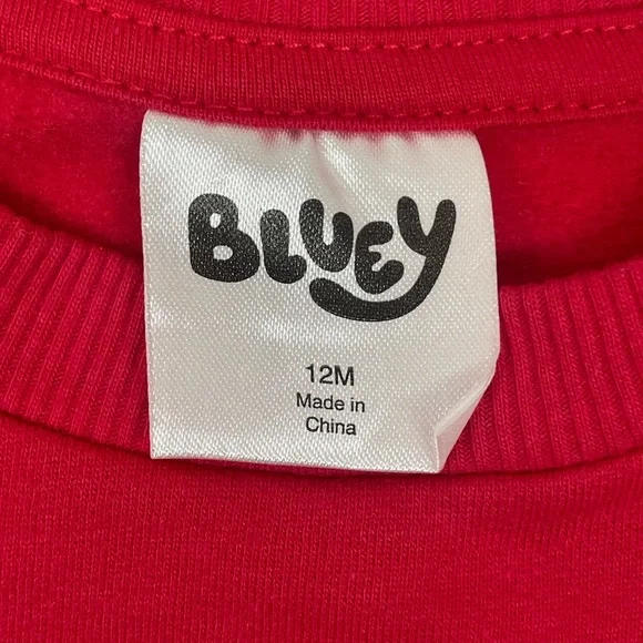 Bluey Red Baby Sweatshirt and matching pants (bell bottoms) baby girl 12M - Picture 4 of 11